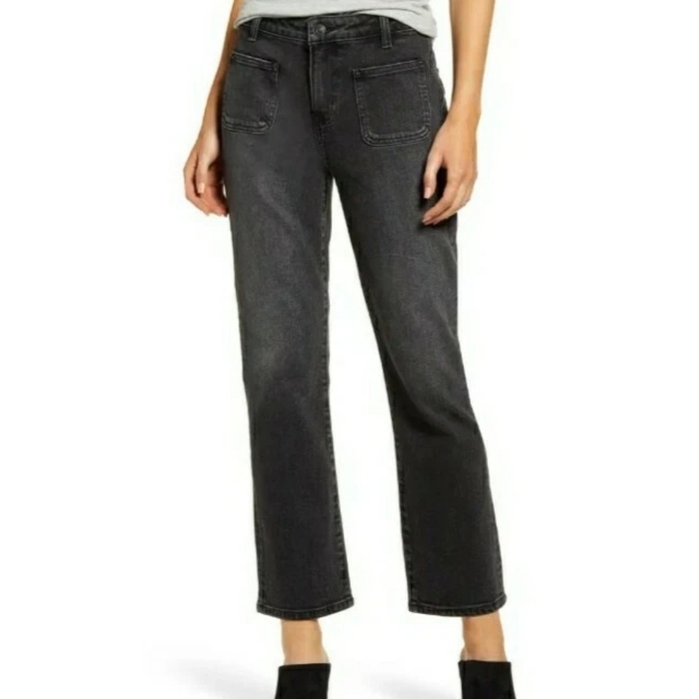 CURRENT/ELLIOT The Cropped Boot High Rise Jeans In Summer Shadow Black Size 27